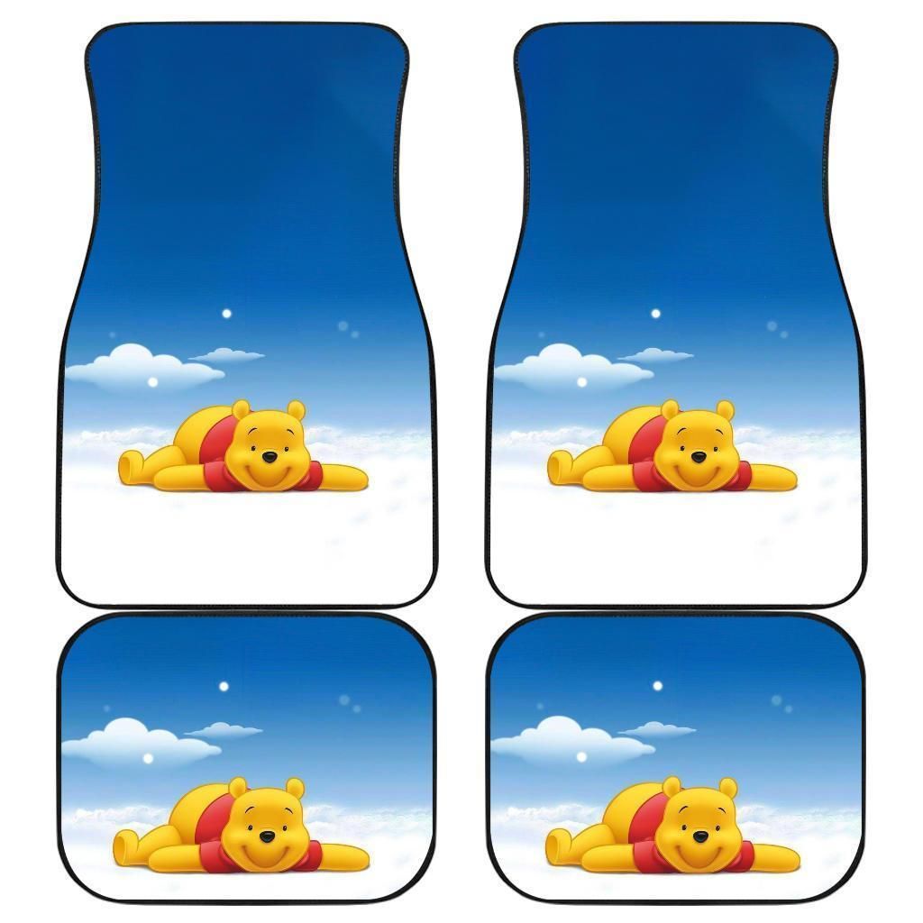 Pooh Laying In Ice Car Floor Mats Personalized Car Seat Floor Mat Custom Print