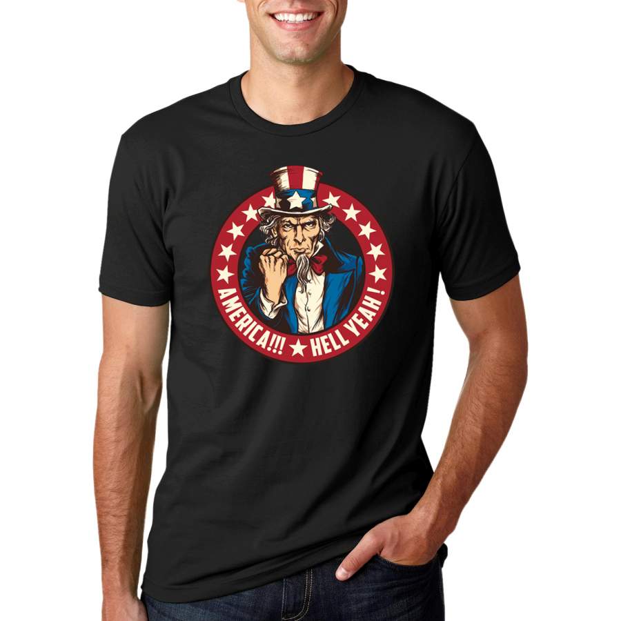 America Hell Yeah! Vintage Uncle Sam Logo USA Pride Americana / American Pride Graphic T-Shirt