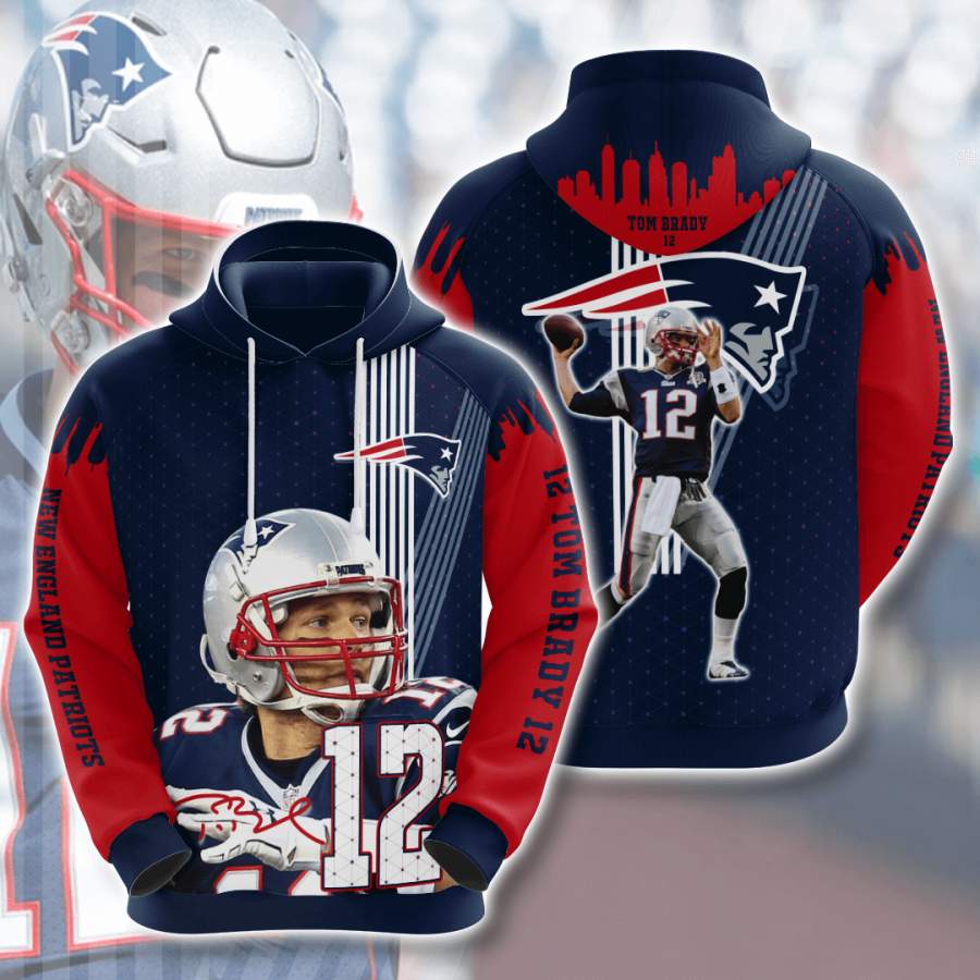 New England Patriots Tom Brady Hoodie 3D Style5015 All Over Printed