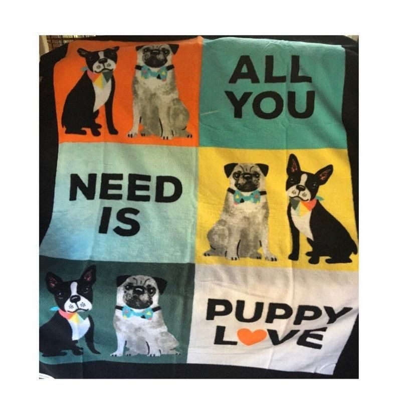 All You Need Is Puppy Love Hand Tied Fleece Blanket