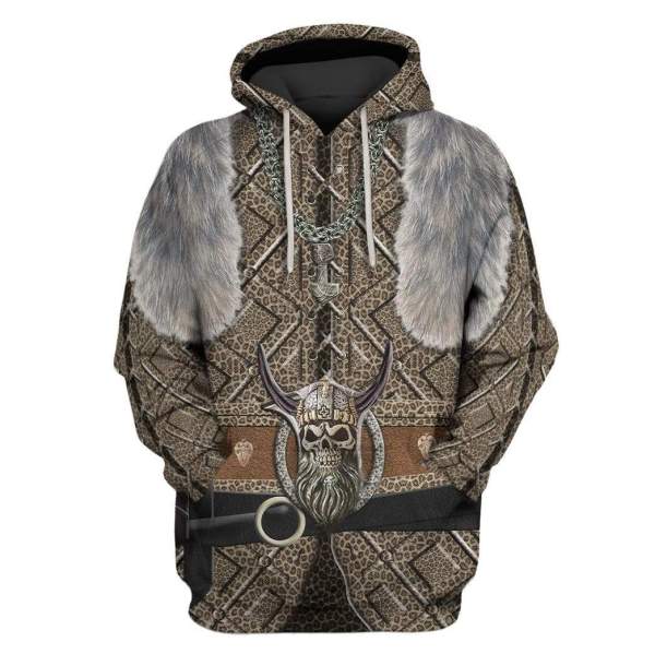 Viking Skull And Animal Tails 3D All Over Print Hoodie