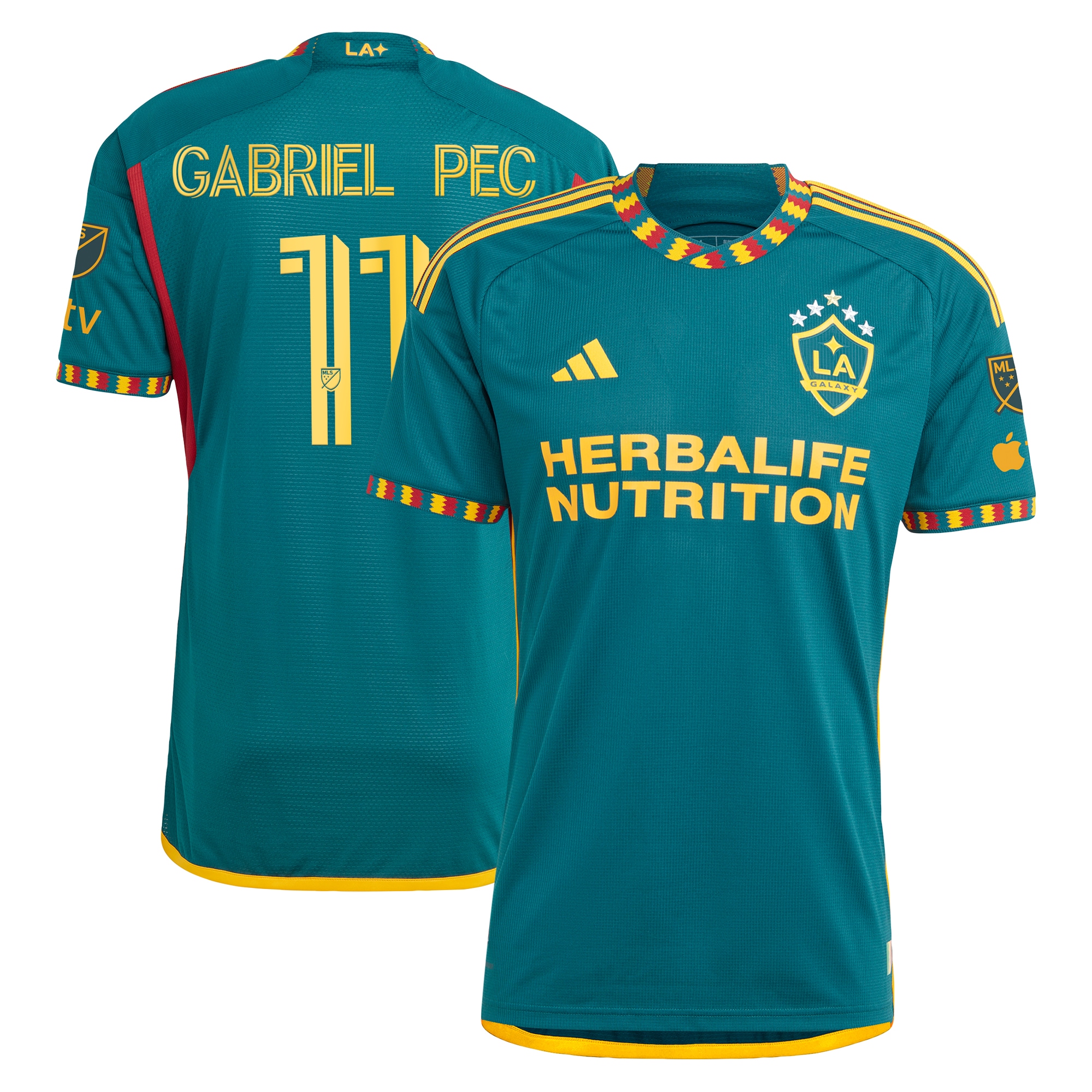 Gabriel Pec LA Galaxy 2024 LA Kit Authentic Player Jersey – Green