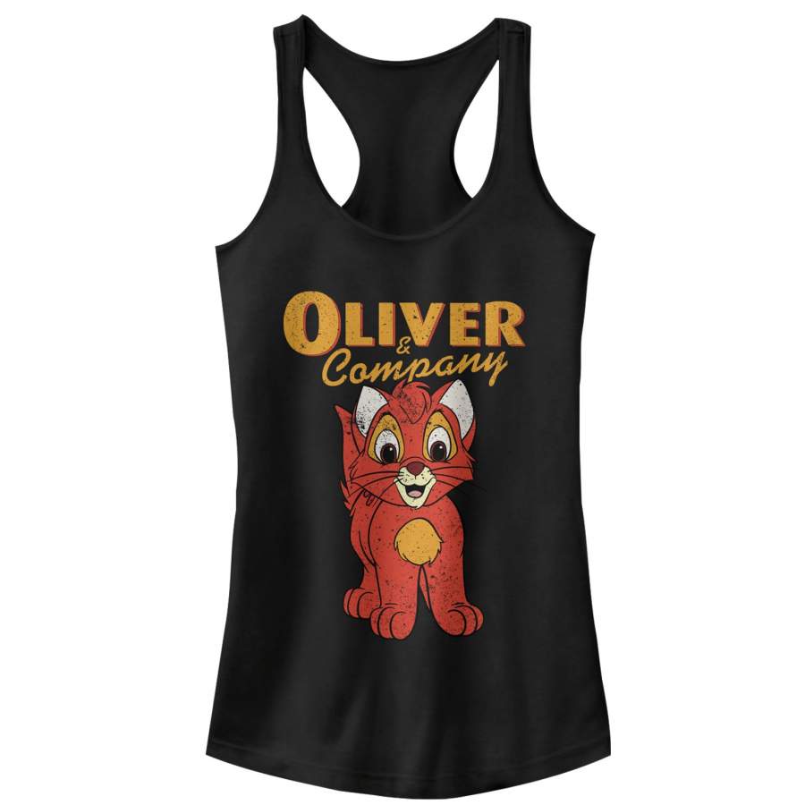 Oliver & Company Junior’s Kitten Portrait  Racerback Tank