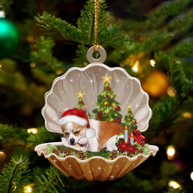 Chihuahua-Sleeping Pearl In Christmas Two Sided Ornament