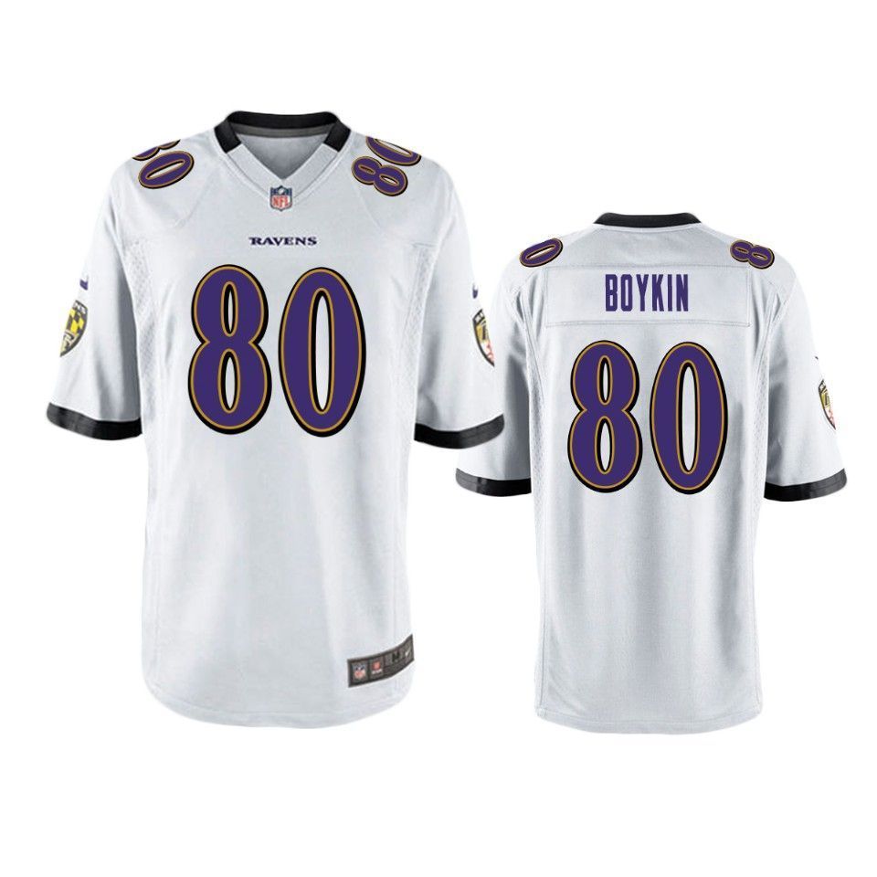 Baltimore Ravens Miles Boykin 2019 NFL Draft White Game Jersey