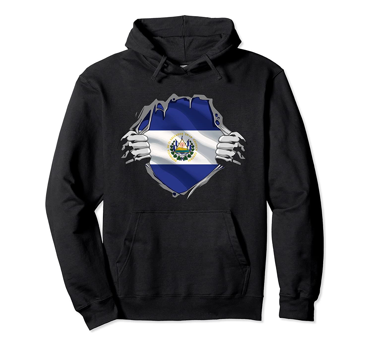 Super Salvadoran Heritage Shirt El Salvador Roots Flag Gift Pullover Hoodie, T-Shirt, Sweatshirt