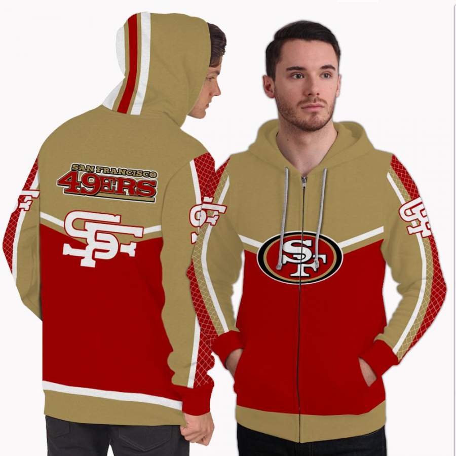 Fashion Gorgeous Fitting San Francisco 49ers Zip Hoodie