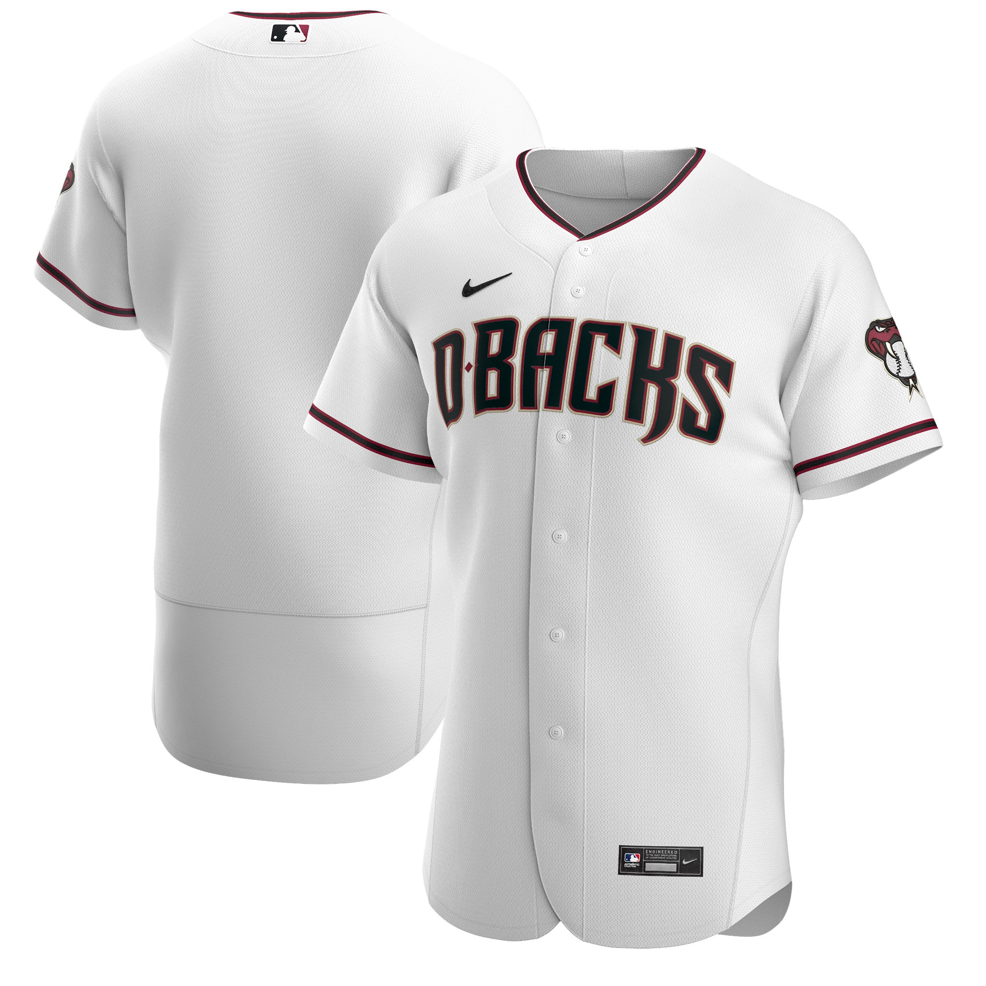 Arizona Diamondbacks Home Authentic Team Jersey White MLB