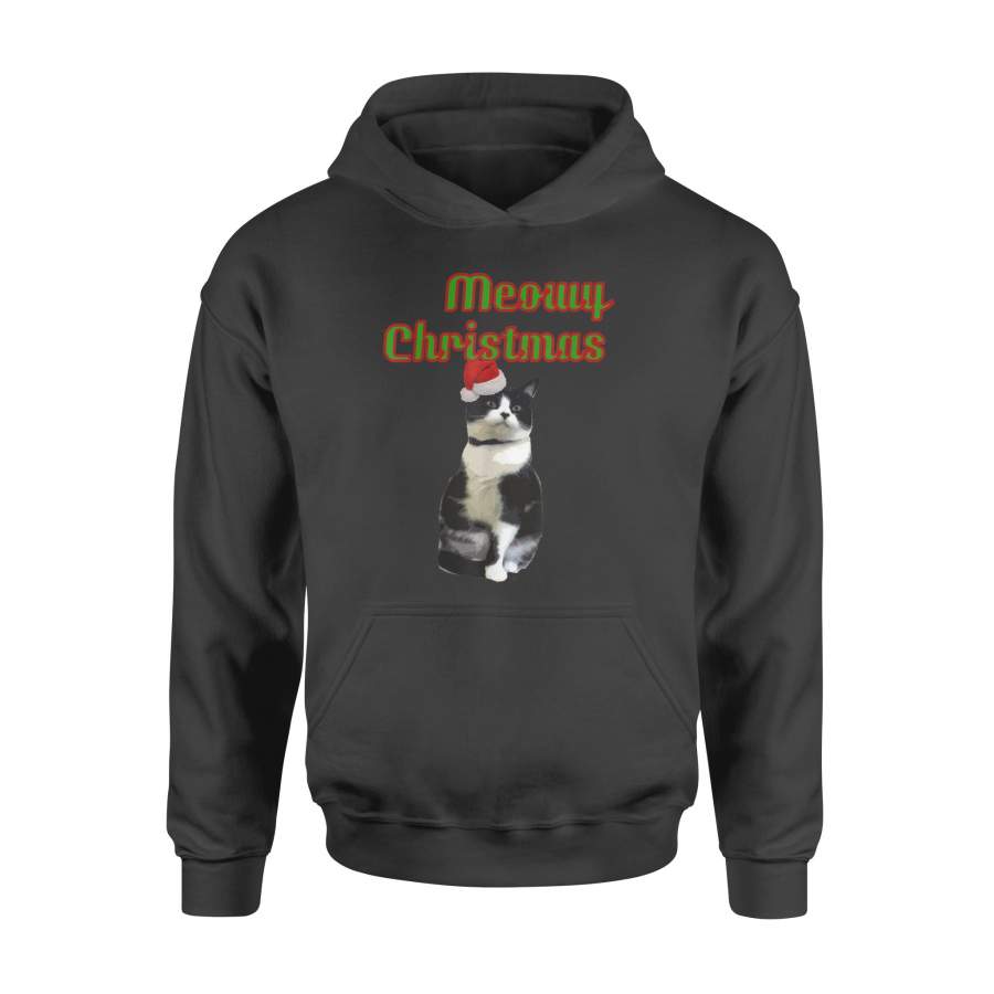 Cute kitty cat lover Santa meowy Christmas Hoodie- FSD925