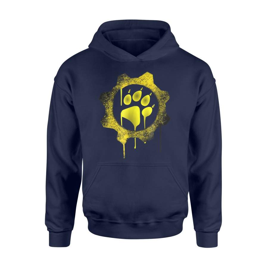 Bloody Paw Print And Gear Popular Puppy Play Yellow Hoodie