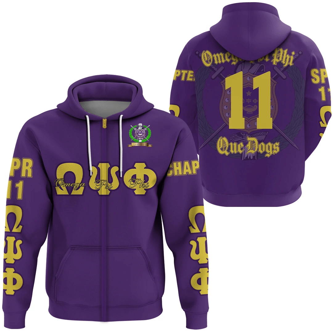 Africa Zone Hoodie – Omega Psi Phi – Lambda Iota 2 Zip Hoodie A7