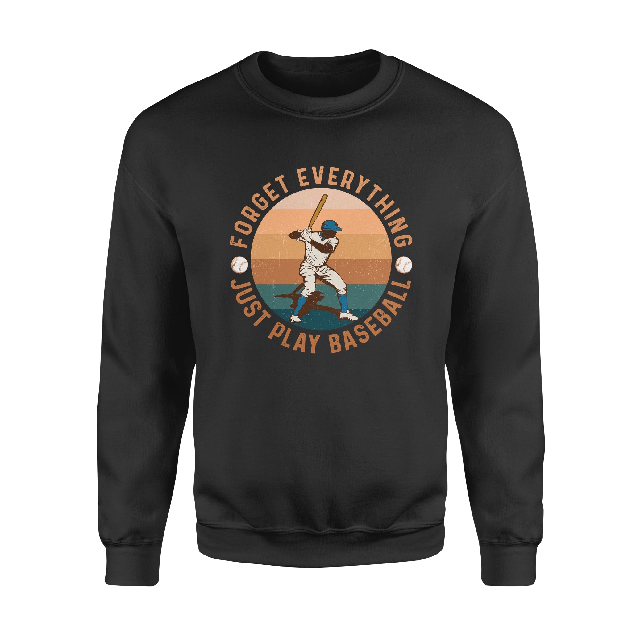 Everything Just Play Baseball Vintage Retro – Standard Crew Neck Sweatshirt