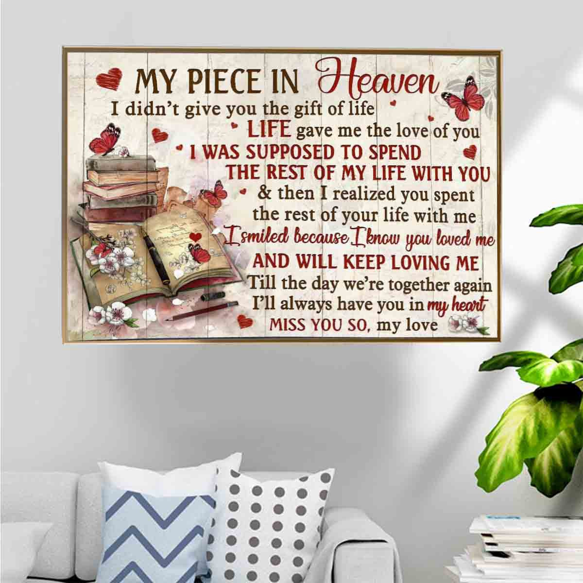 Red Butterflies Sitting On Books Poster – The Rest Of My Life With You Canvas Home Decoration Christmas Gifts For Women Grandma Mother Daughter Friend – Gigo Smart