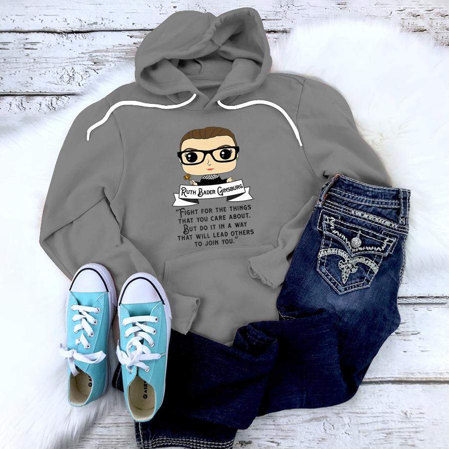 Cute RBG Ruth Bader Ginsburg Fight for the Things Premium  Hoodie