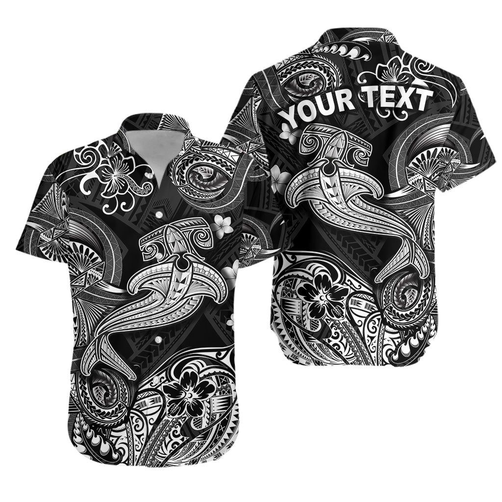 (Custom Personalised) Hawaii Hammer Shark Polynesian Hawaiian Shirt Unique Style – Black Lt8