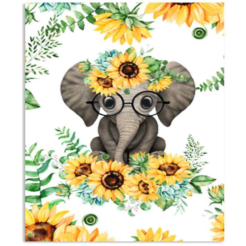 Elephants Sun Flowers Lovely Cute Gifts For Elephant Lovers Vertical Poster