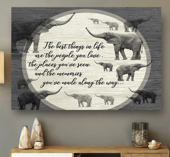 Family Elephant Best Thing In Life Canvas Art And Poster Cm