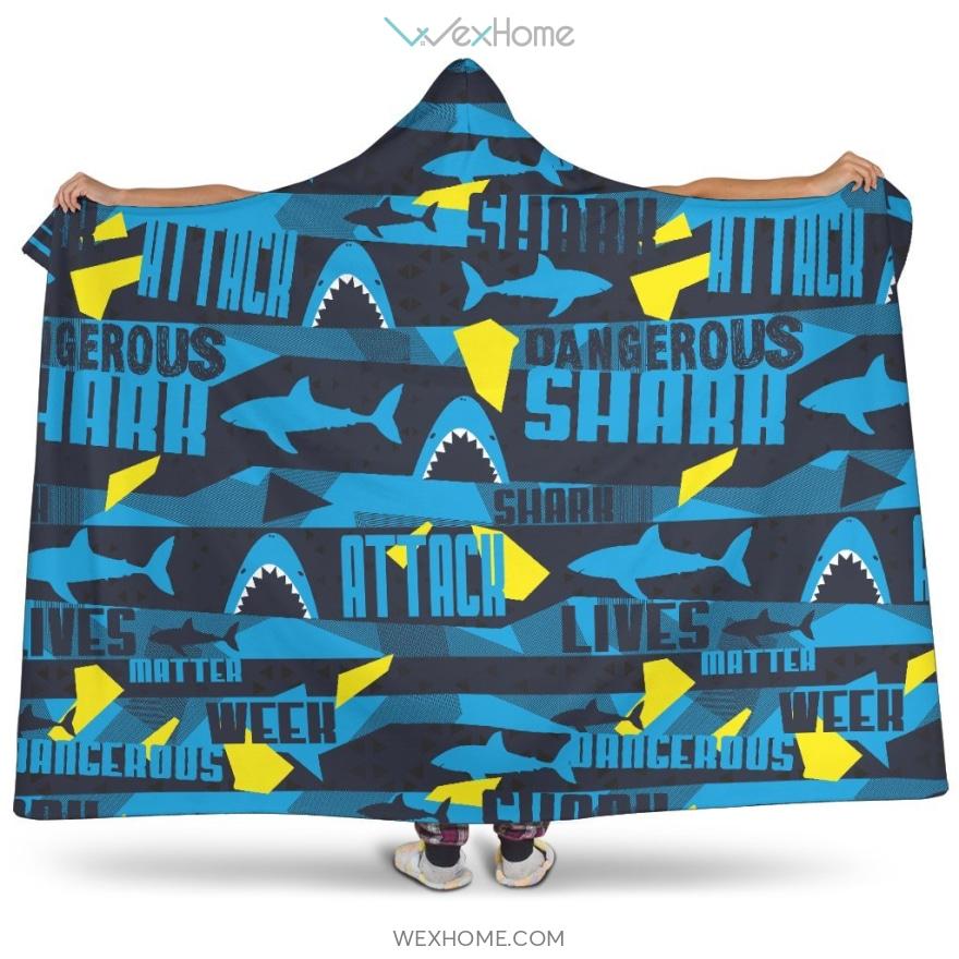 Shark Dangerous Hooded Blanket