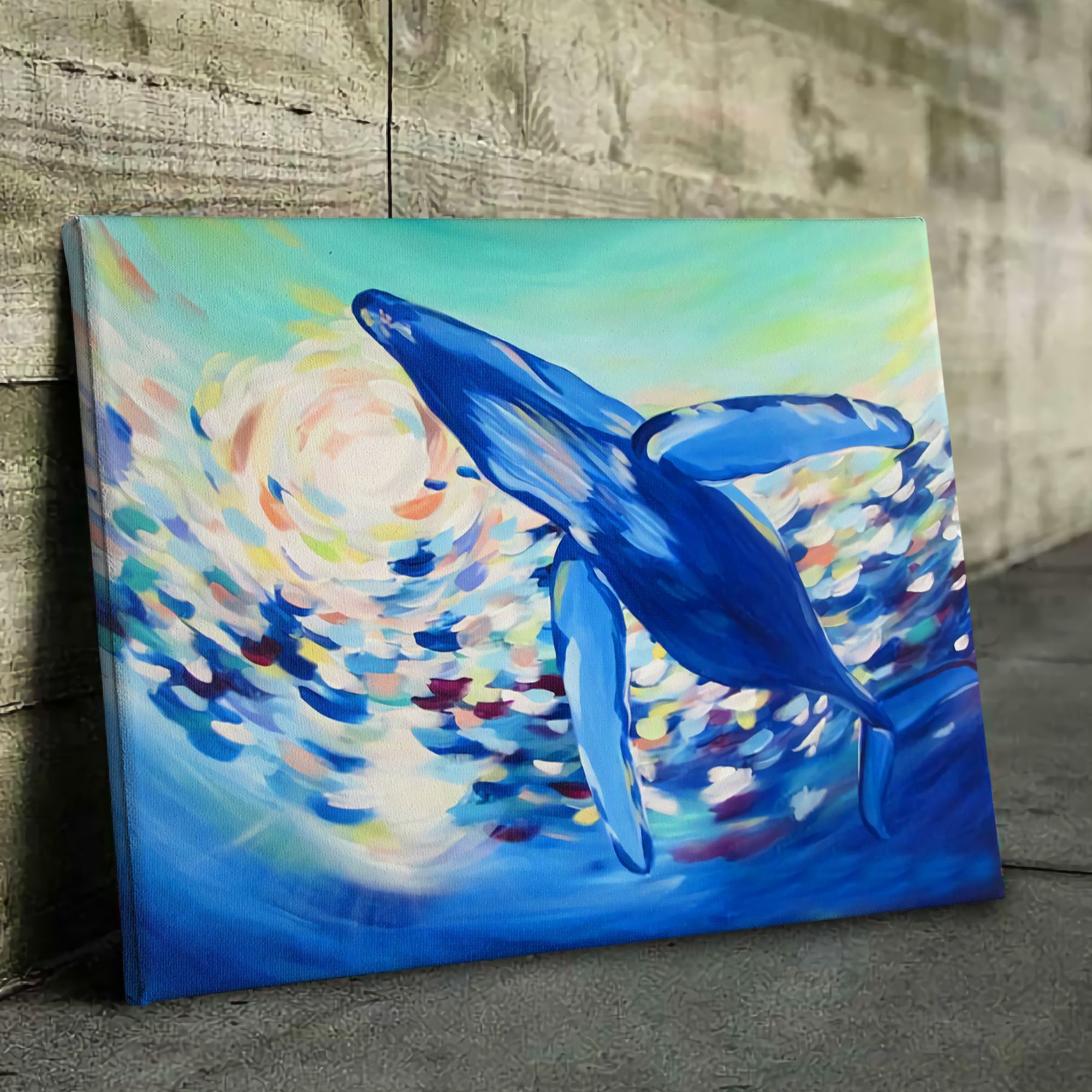 Blue Whale Painting Poster & Canvas