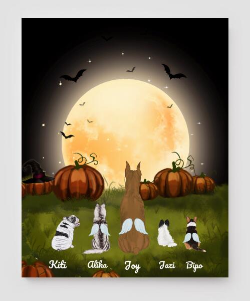 Personalized Canvas, Halloween Canvas And Poster Halloween Gift Custom Dog Pg1253