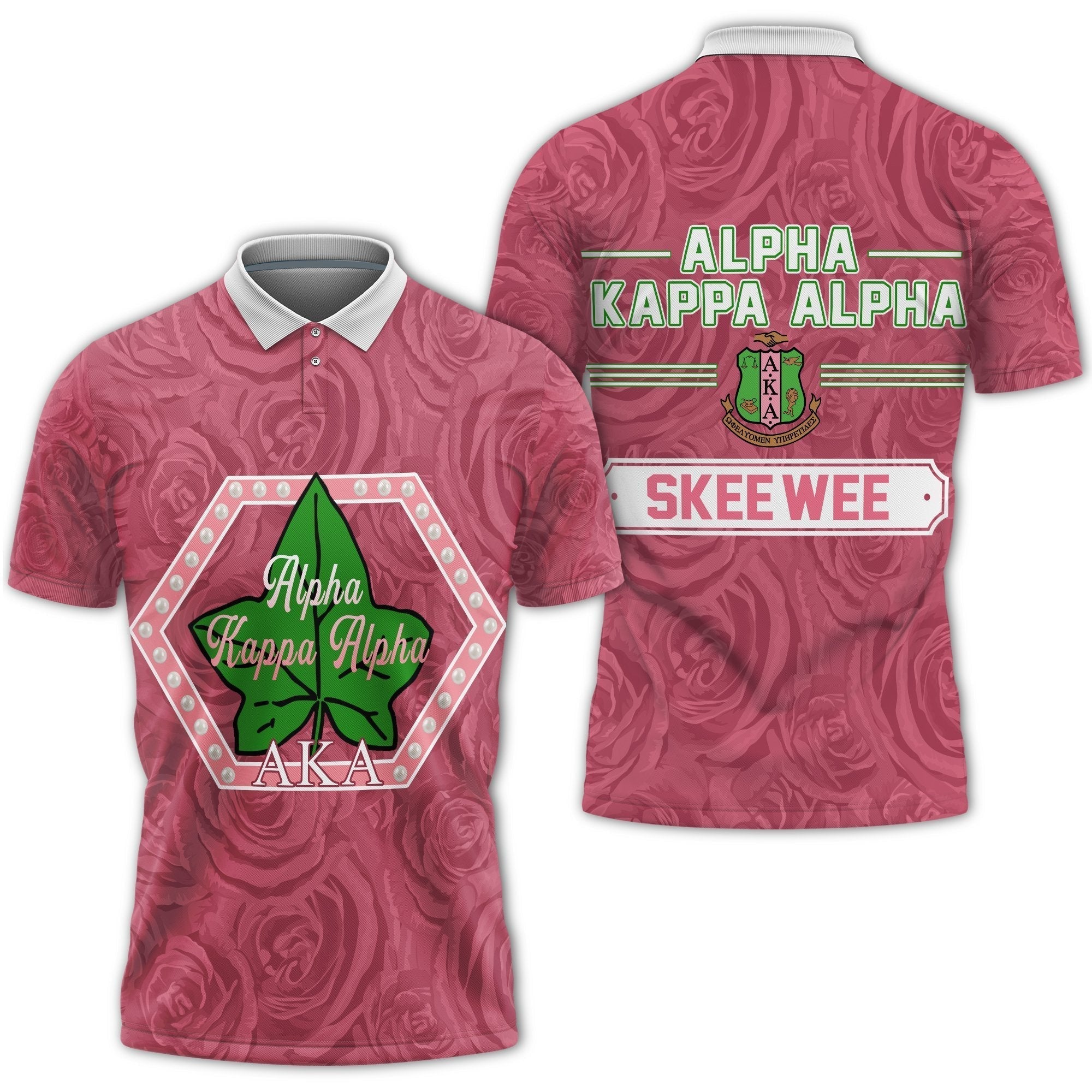 Alpha Kappa Alpha Rose Peals Polo Shirt