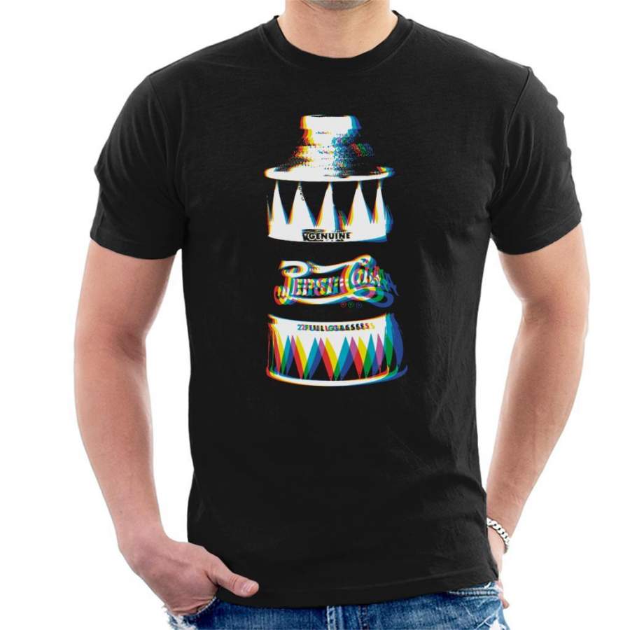 Pepsi Cola Retro Bottle Glitch Art Men’s T-Shirt