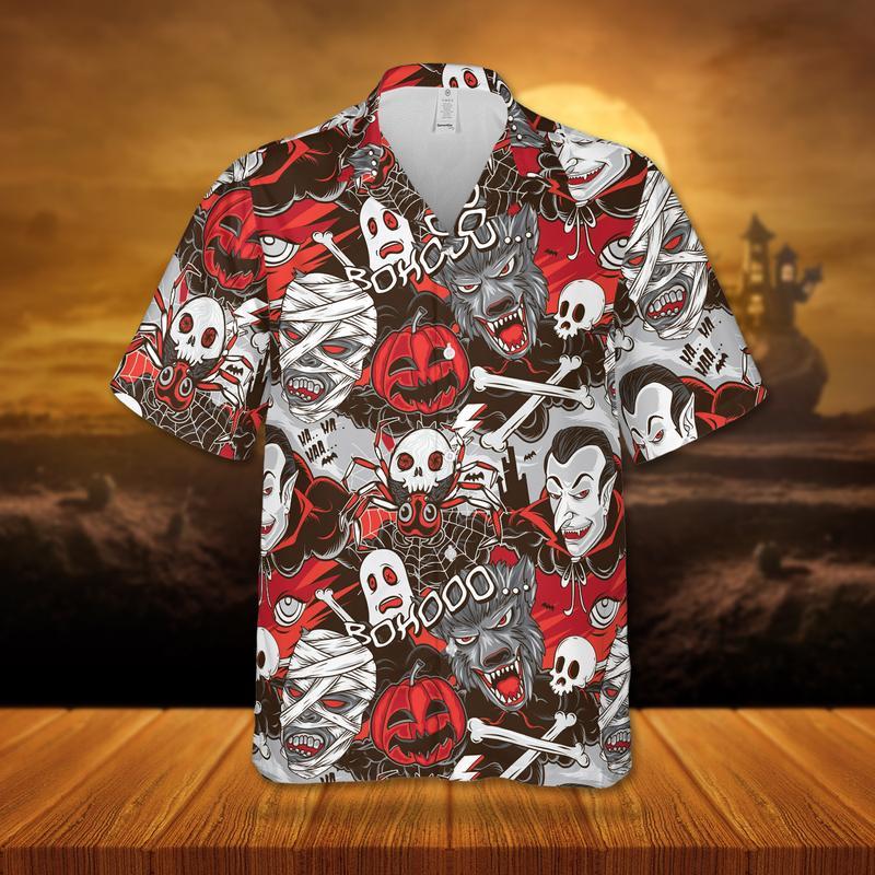 Wolves And Zombies Halloween Hawaii Shirt For Men Women Ha103683