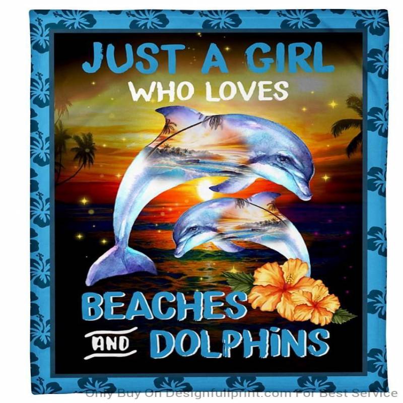 DOLPHIN – FLEECE BLANKET – JUST A GIRL Fleece Blanket