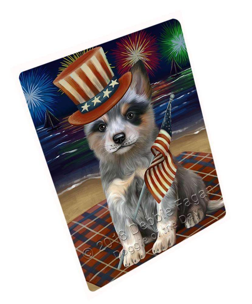 4Th Of July Independence Day Firework Blue Heeler Dog Blanket Blnkt84990