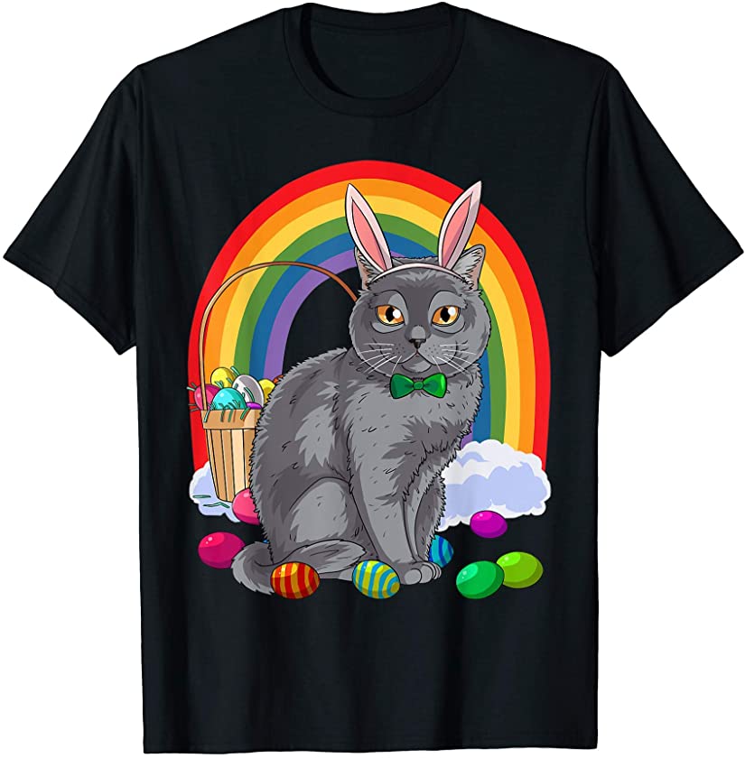 Chartreux Cat Easter Eggs Bunny T-Shirt