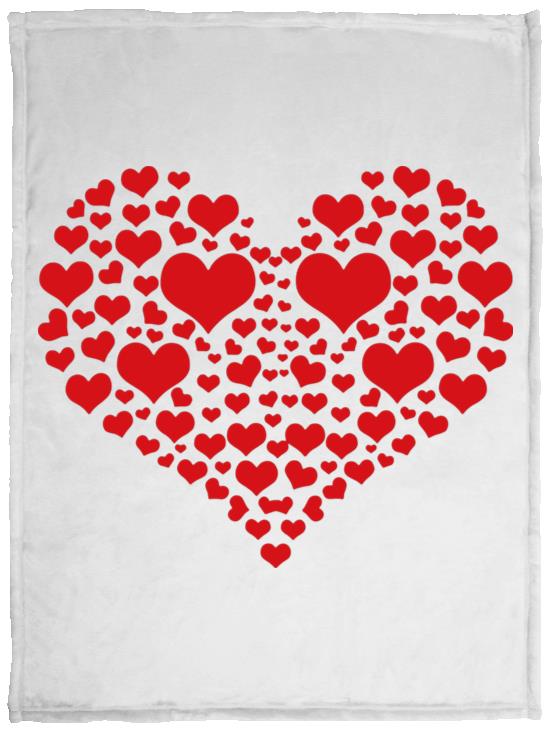 Nancistore-Lots Of Red Hearts Valentine’S Day Fleece Blanket