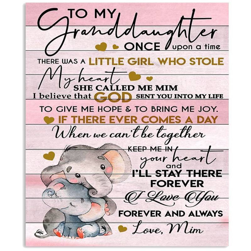 Lovely Elephant Gift For Granddaughter From Mim Vertical Poster