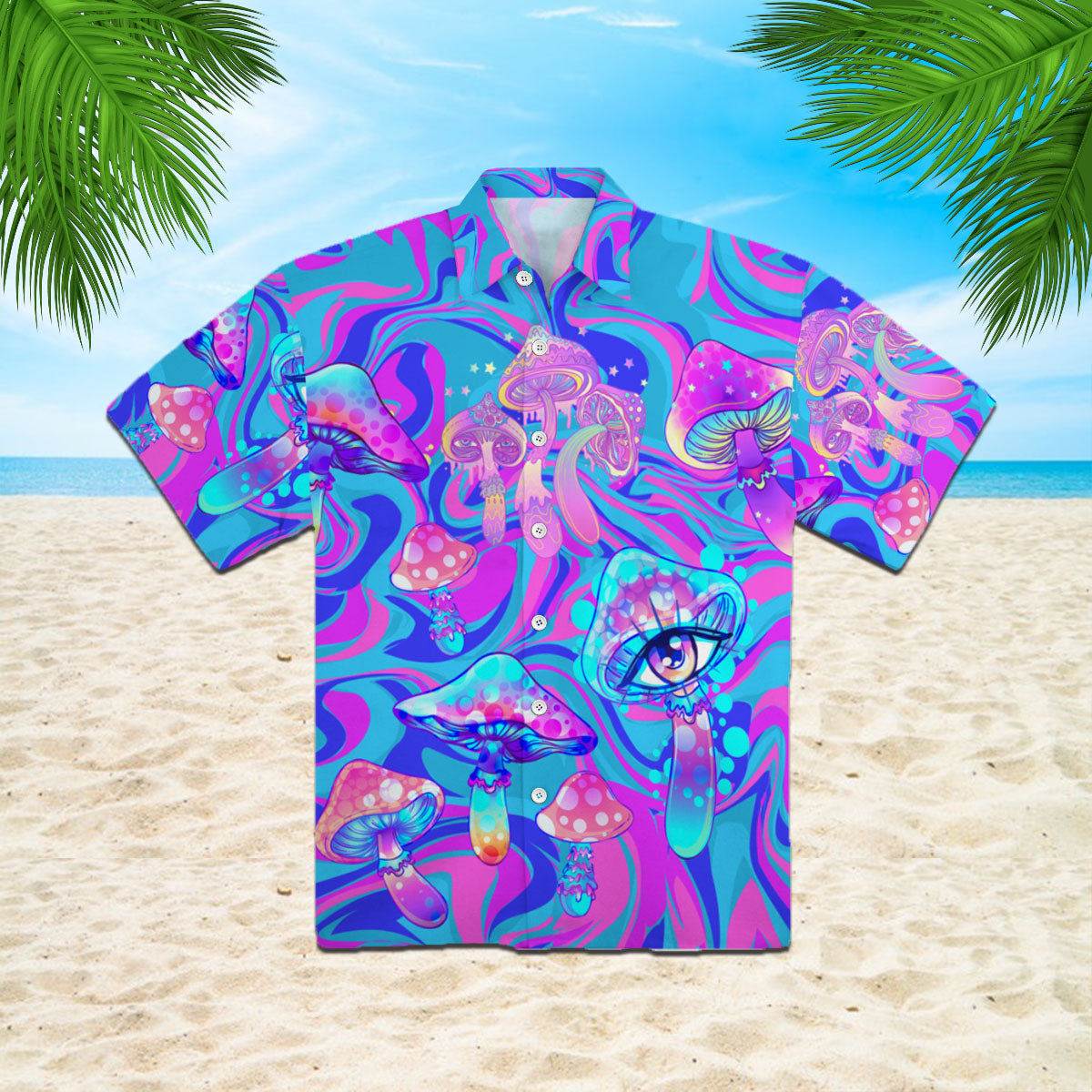 Psychedelic Art Magic Mushroom Trippy Hippie Hawaiian Shirt – For Men And Women