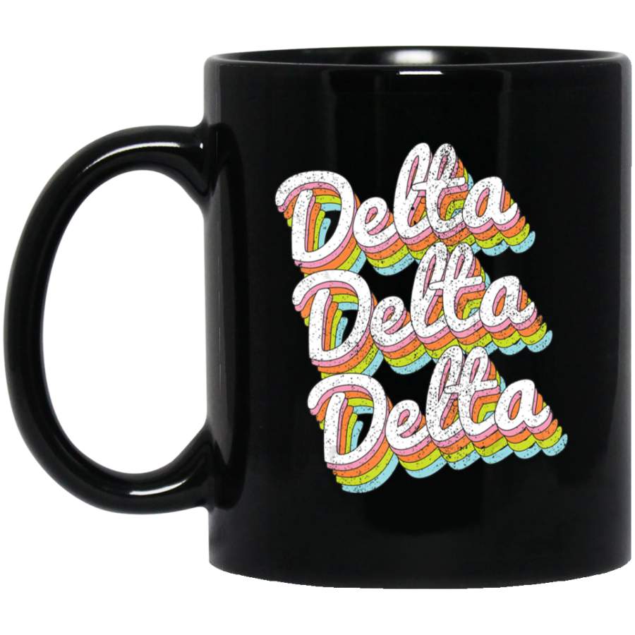 Tri Delta Pledge Rush Alumnae Sorority Vintage Rainbow Coffee Mug