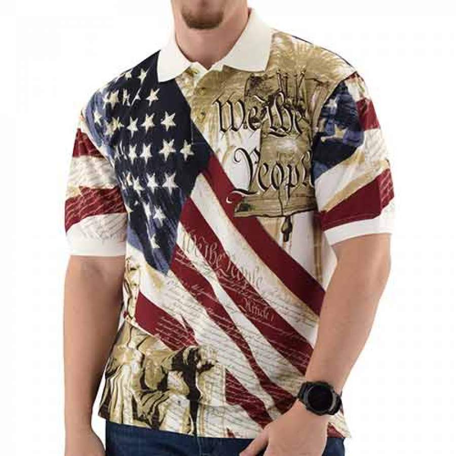 Abraham Lincoln Patriotic Mens Polo Shirt