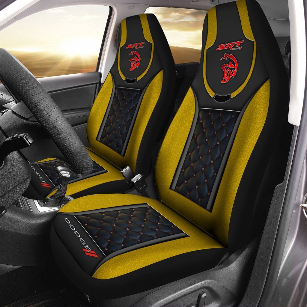 DODGE CHALLENGER AN-HT Car Seat Cover (Set of 2) Ver 2 (Yellow)