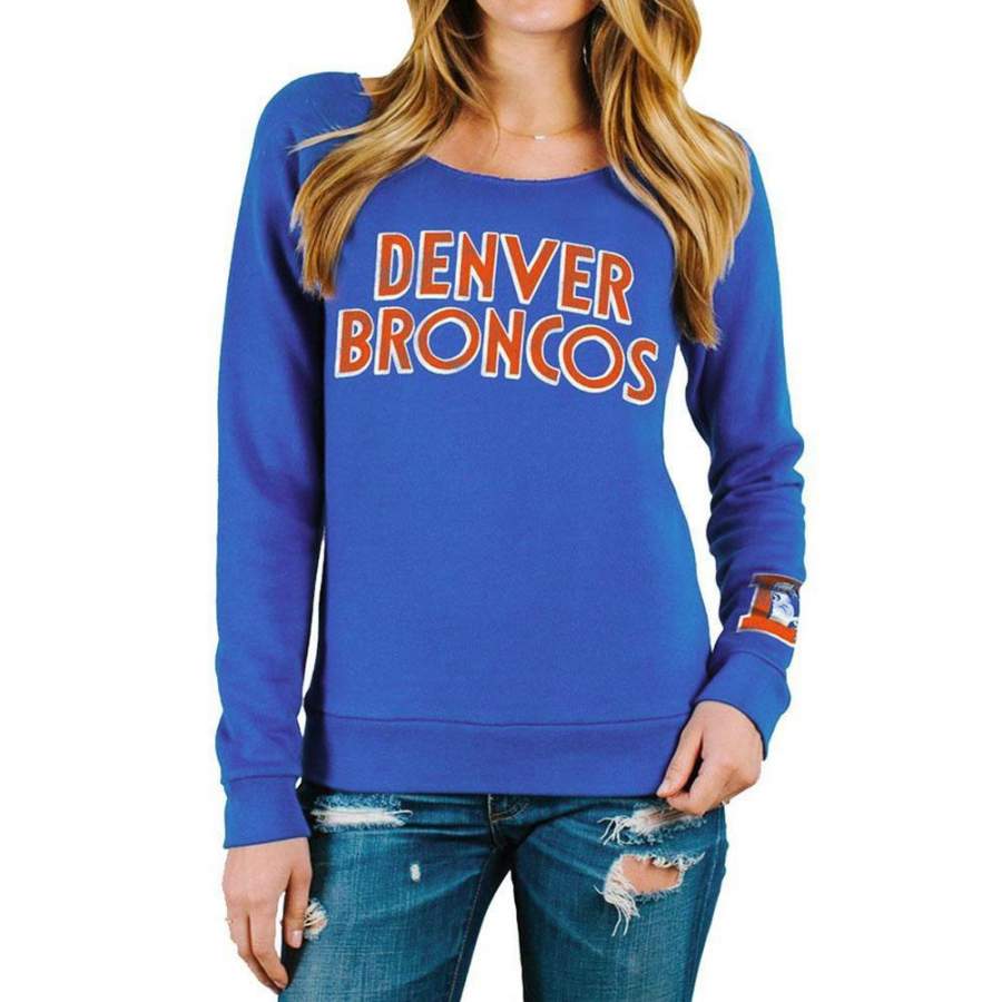 Denver Broncos – Block Logo Champion Juniors Scoop Neck Sweatshirt