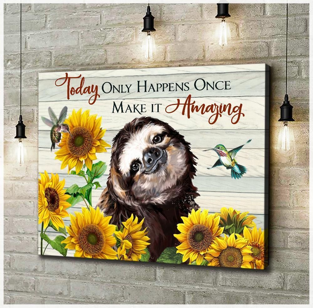 Canvas – Sloth- Make It Amazing Gift For Family, Wall Art Decor, Canvas Print, Home Decor