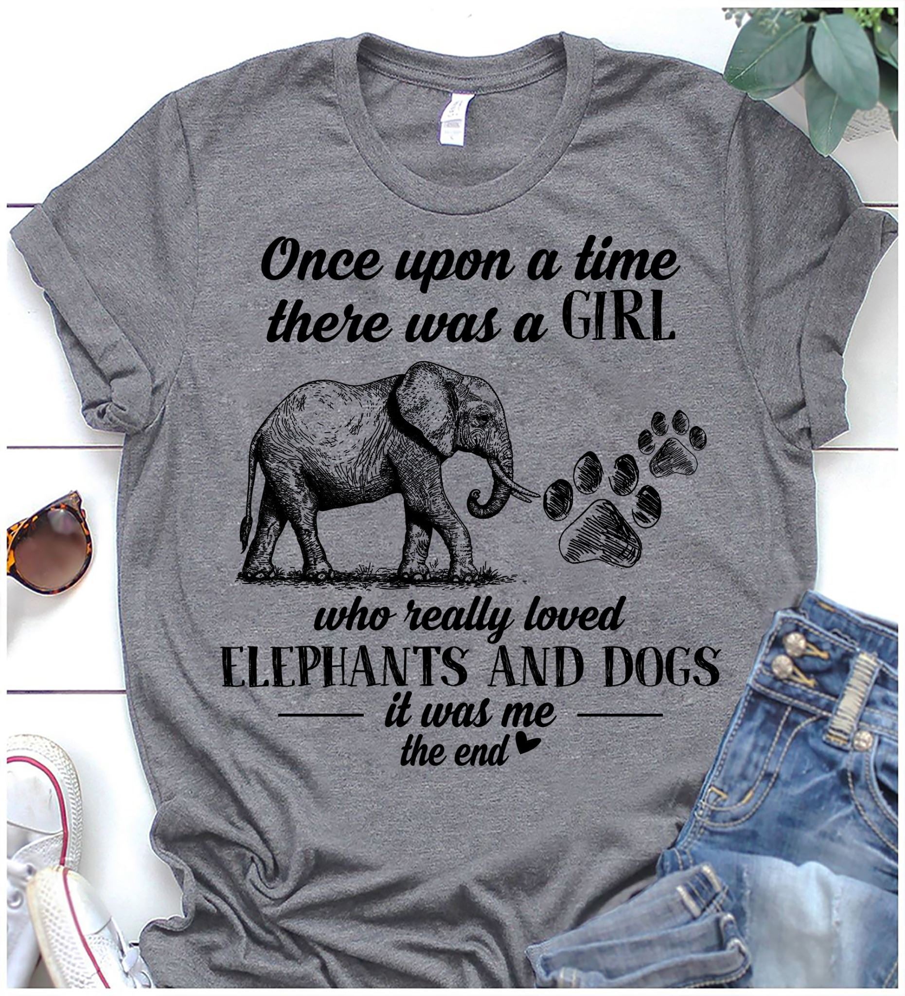 Gifts for dog and elephant lovers – A girl who love elephants and dogs shirt – RuddyCheeks©