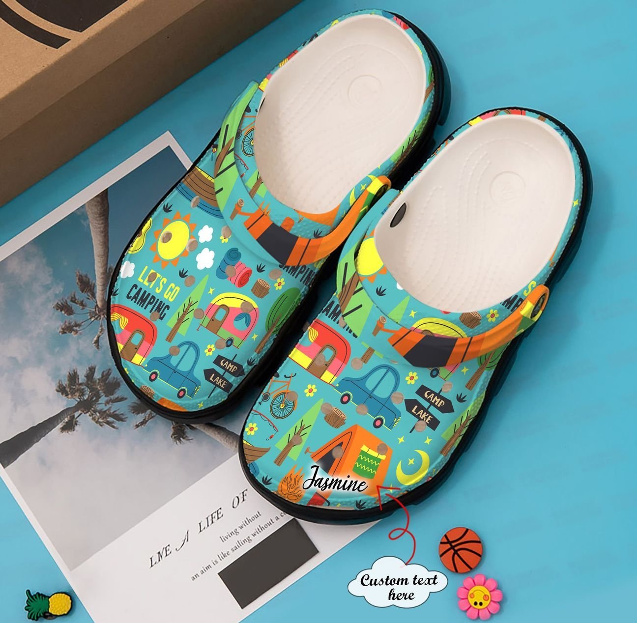 Camping Personalized Clog, Custom Name, Text, Color, Number Fashion Style For Women, Men, Kid, Print 3D Let’S Go Camping