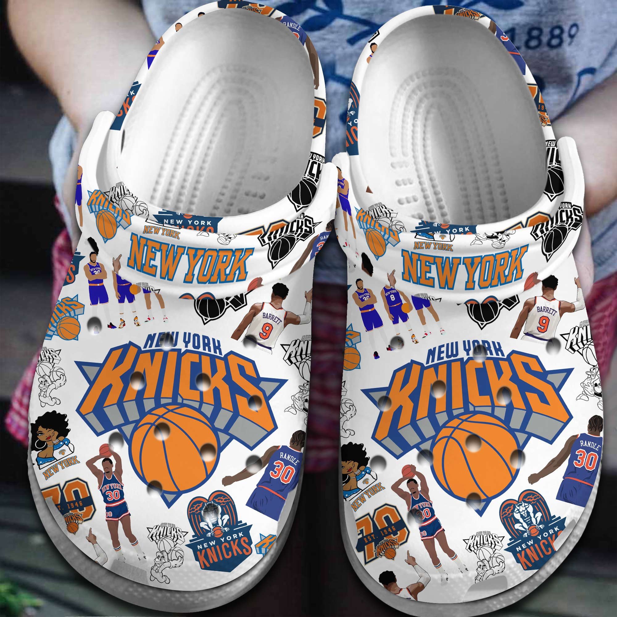 New York Knicks NBA Basketball Sport Crocss Crocband Clogs Shoes Comfortable For Men Women and Kids