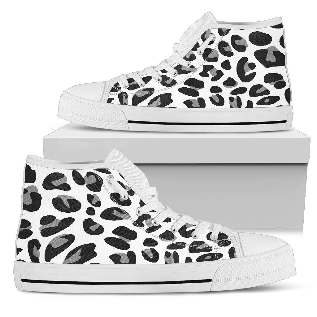 Snow Leopard Skin Print  Women High Top Shoes