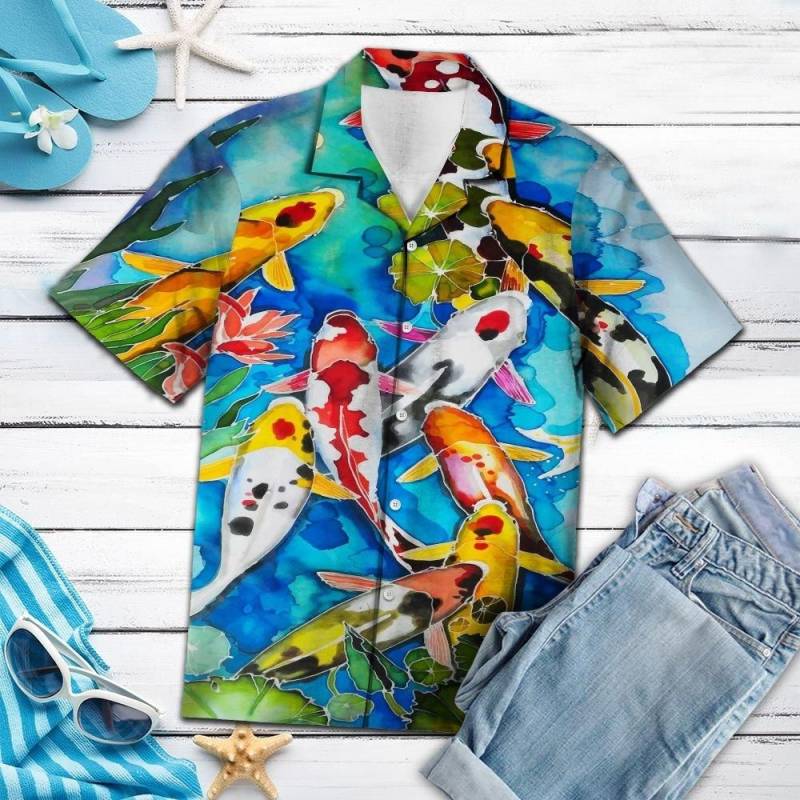 Artsyhomes Colorful Koi Hawaiian Ha104381