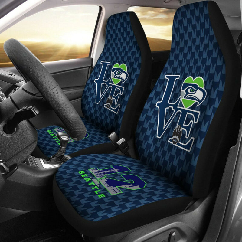 American Football Team Car Seat Covers – Seattle Seahawks 12 Love Patterns Seat Covers