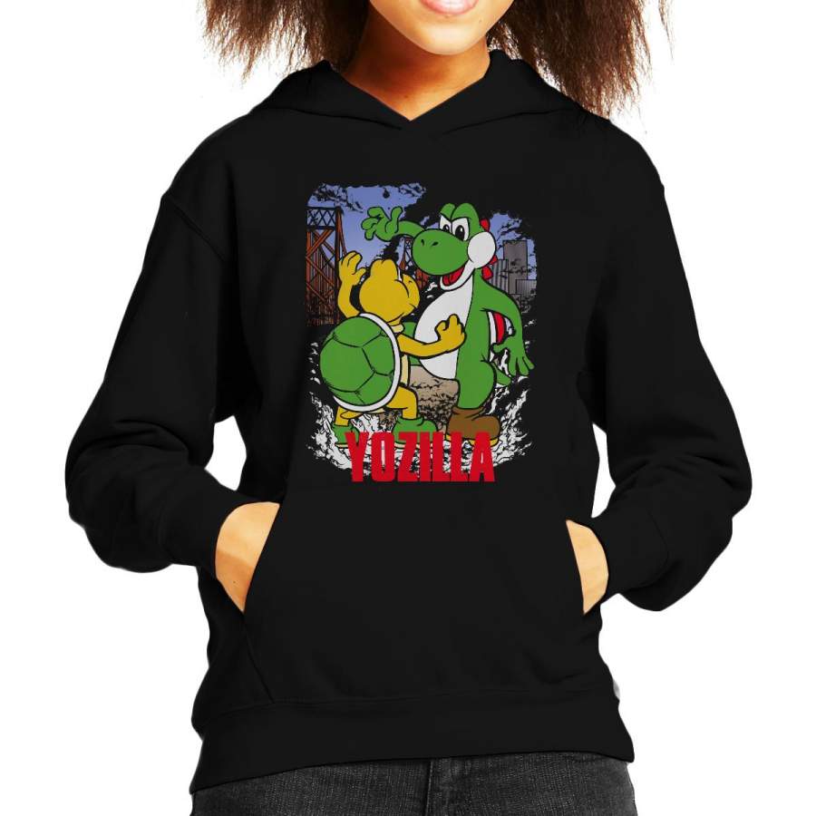 Yoshizilla Godzilla Mario Odyssey Kid’s Hooded Sweatshirt