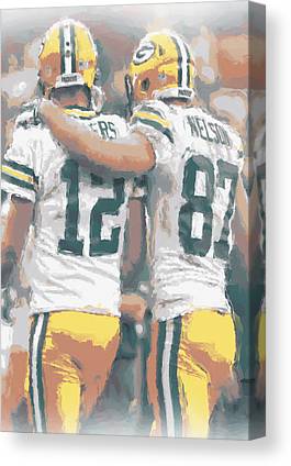 Green Bay Packers Rodgers Nelson Joe Hamilton Canvas Print