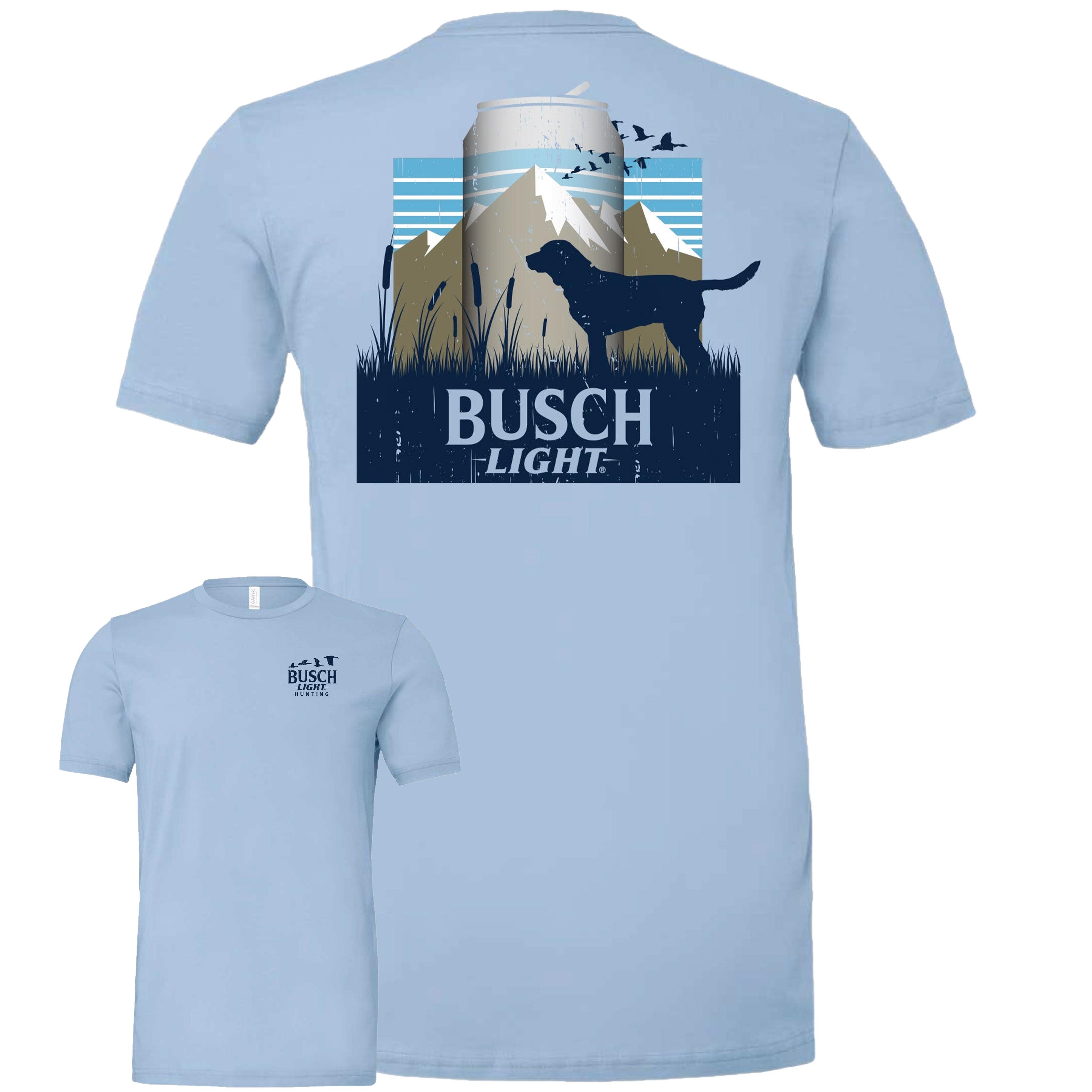 Busch Light Hunting Dog Can Scene Double Sided T shirt  Shirt for Mens  Graphic Tee for Mens