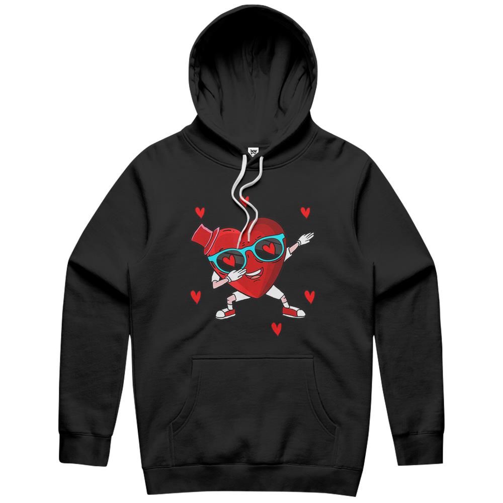 Dabbing Heart Valentines Day Kids Matching Boys Valentines Hoodie