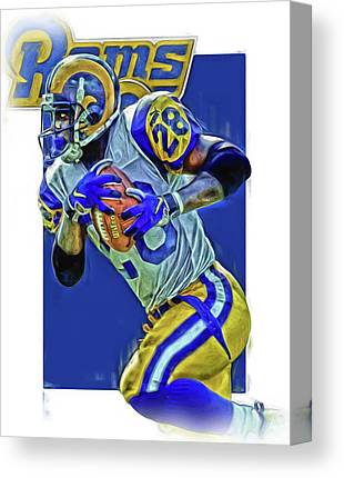 Marshall Faulk Los Angeles Rams Oil Art Joe Hamilton Canvas Print