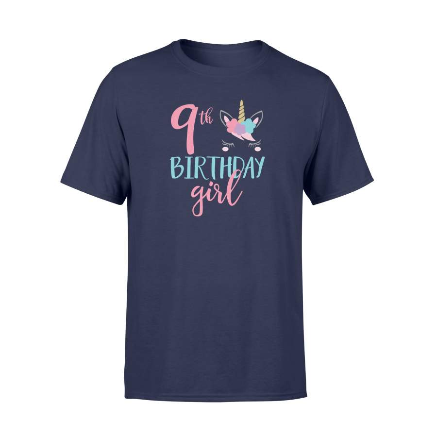 9th Birthday Girl Unicorn Ninth Birthday Outfit T Shirt